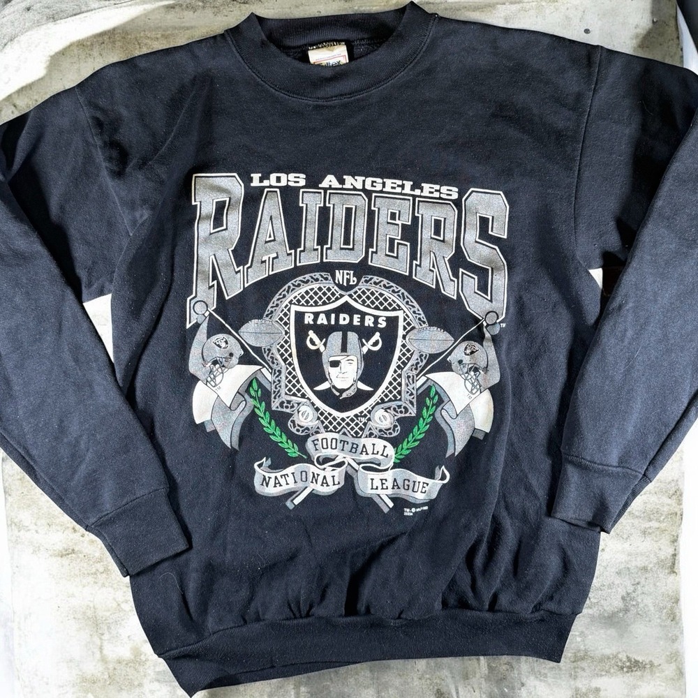 Vintage 1992 Los Angeles Raiders Sweatshirt Mens Large Black Tultex NFL 90s
